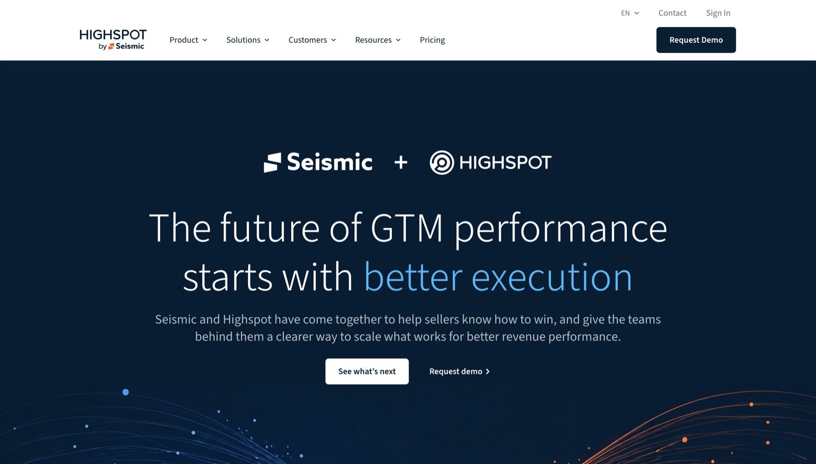 Screenshot of the Highspot website