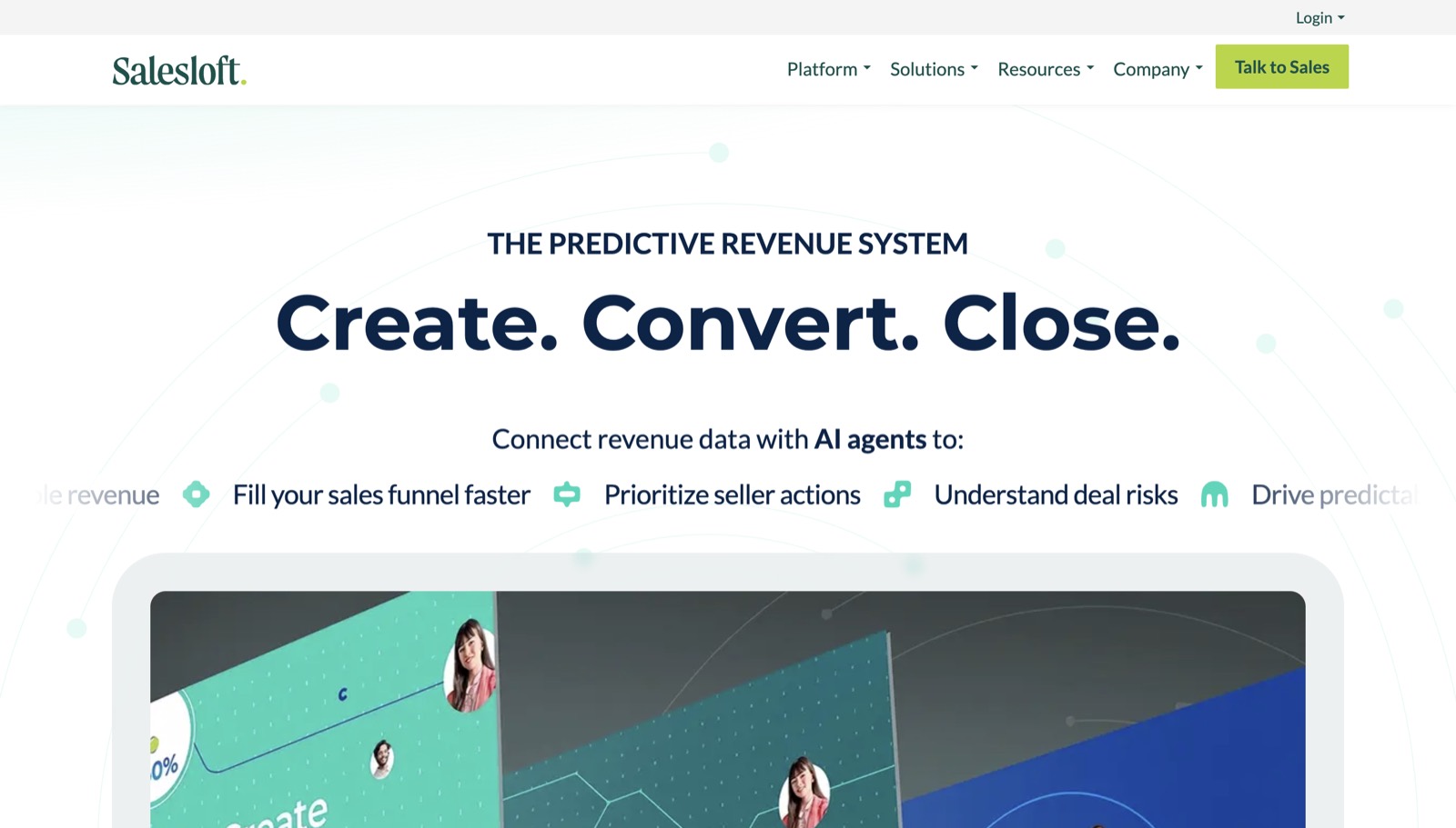 Screenshot of the Salesloft website