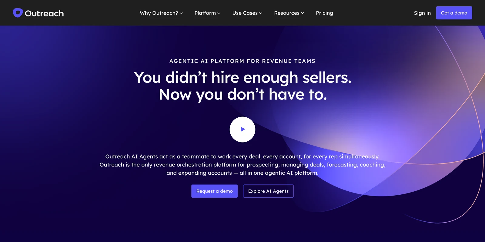 Screenshot of the Outreach website